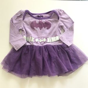 Batman Purple Long Sleeve Tutu Dress Girls 18M